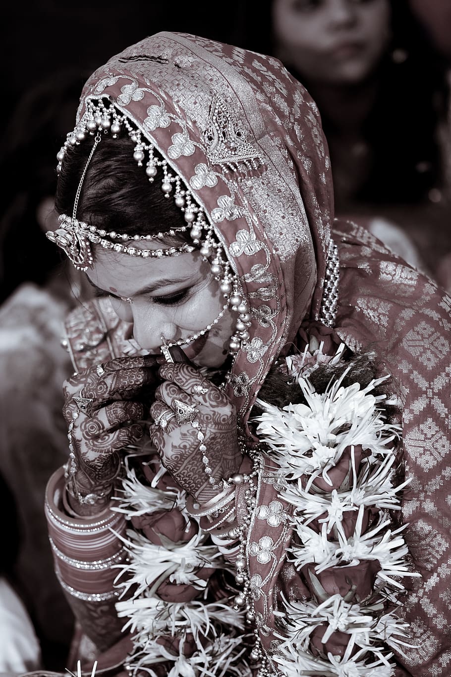 bride, indian, cute, child, headshot, real people, childhood HD wallpaper