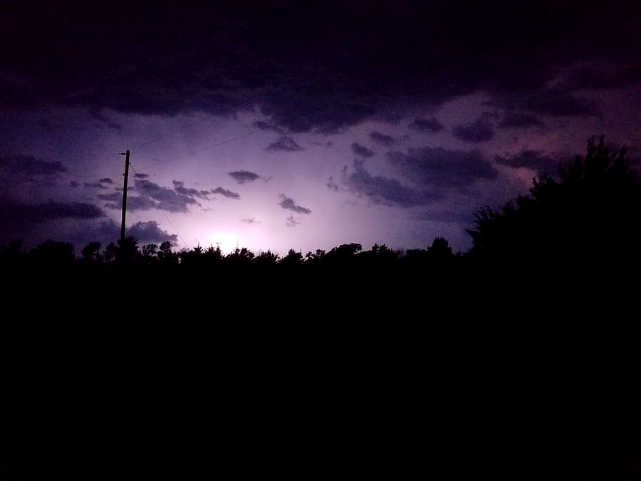 storm, lightning, weather, clouds, night, sky, silhouette, cloud - sky HD wallpaper