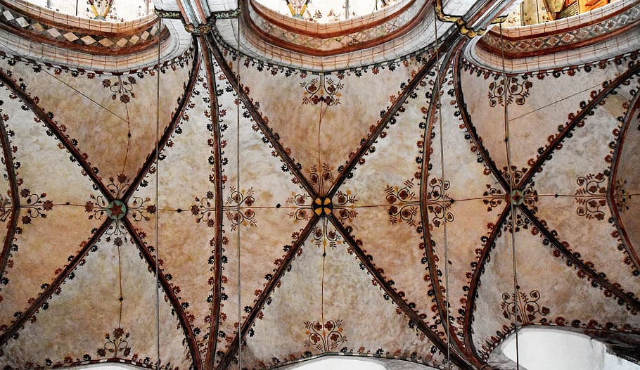 brown painted ceiling, architecture, building, germany, markttwiete 13 HD wallpaper