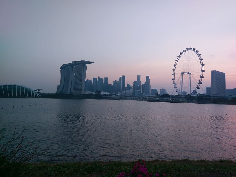 singapore, architecture, built structure, water, sky, building exterior HD wallpaper