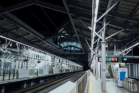 empty train station, terminal, vehicle, transportation, person HD wallpaper