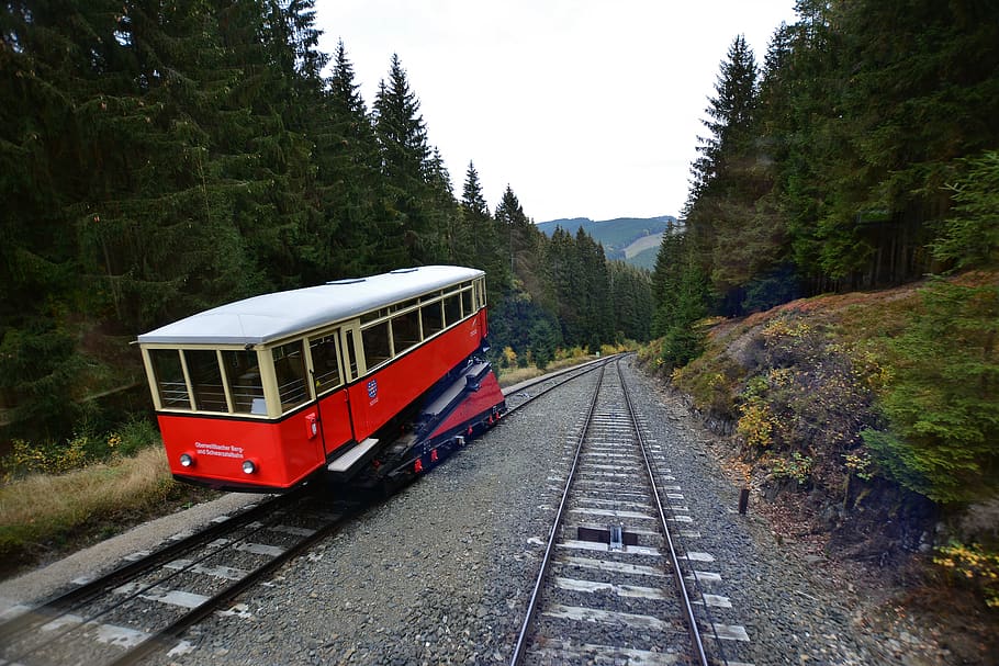 funicular railway, thuringia germany, oberweißbach, transportation HD wallpaper