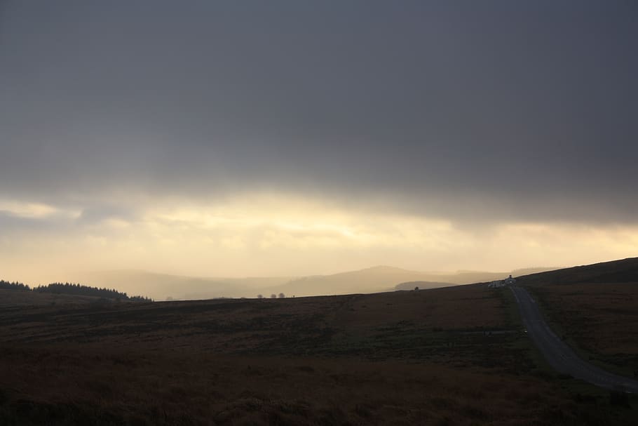 united kingdom, dartmoor national park, sky, storm, landscape, HD wallpaper