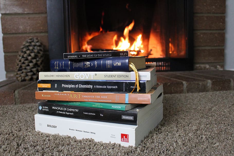 heat, fireplace, flame, study, homework, bible, hymns, christian HD wallpaper