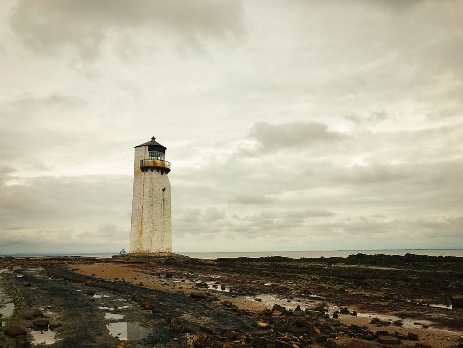 scotland, southerness, clouds, cloudscape, skyline, lighthouse HD wallpaper