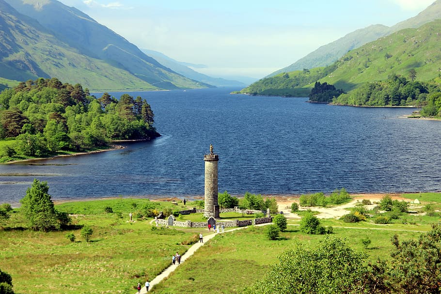 glenfinnan monument, places of interest, scotland, landscape, HD wallpaper