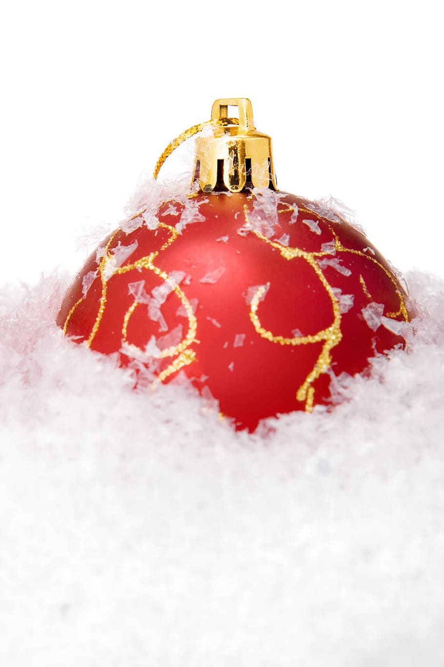 ball, snow, shine, isolated, wallpaper, decoration, fun, white HD wallpaper