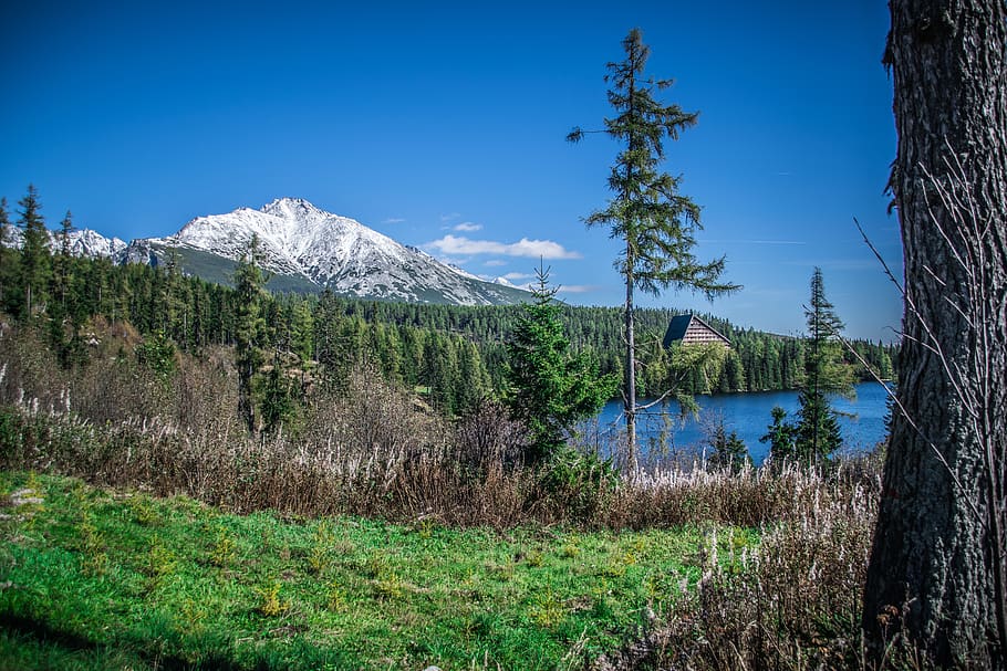 lake, pleso, nature, mountains, landscape, panorama, slovakia, HD wallpaper