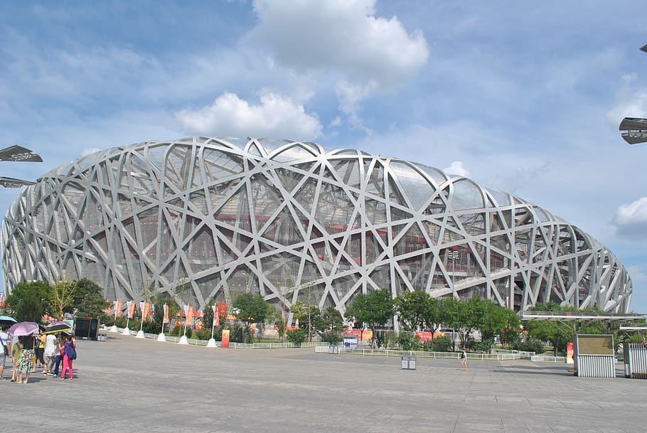 china, national stadium, beijing, amusement park ride, sky, HD wallpaper