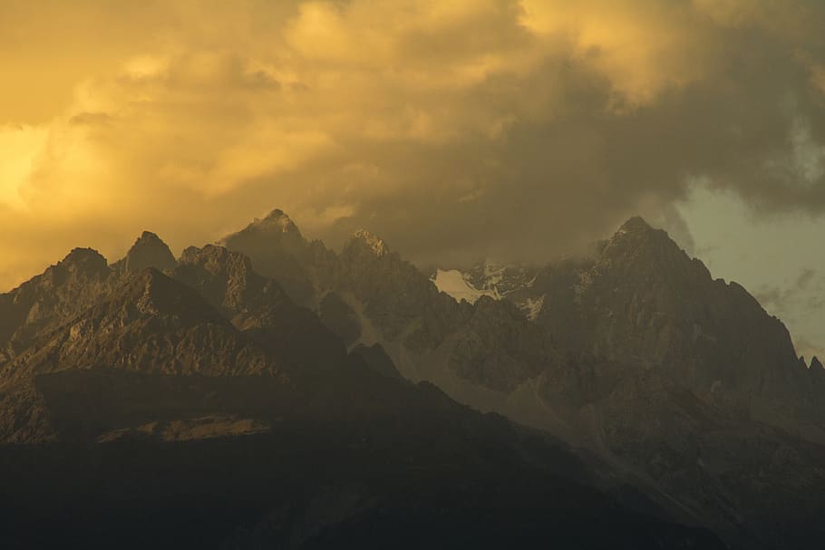 Moody Mountains, nature, hD Wallpaper, cloud - sky, beauty in nature HD wallpaper