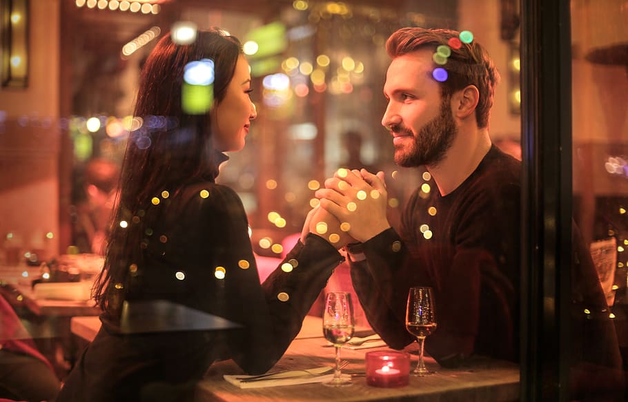 Photography of Couple Holding Hands, adult, beautiful, date, dinner