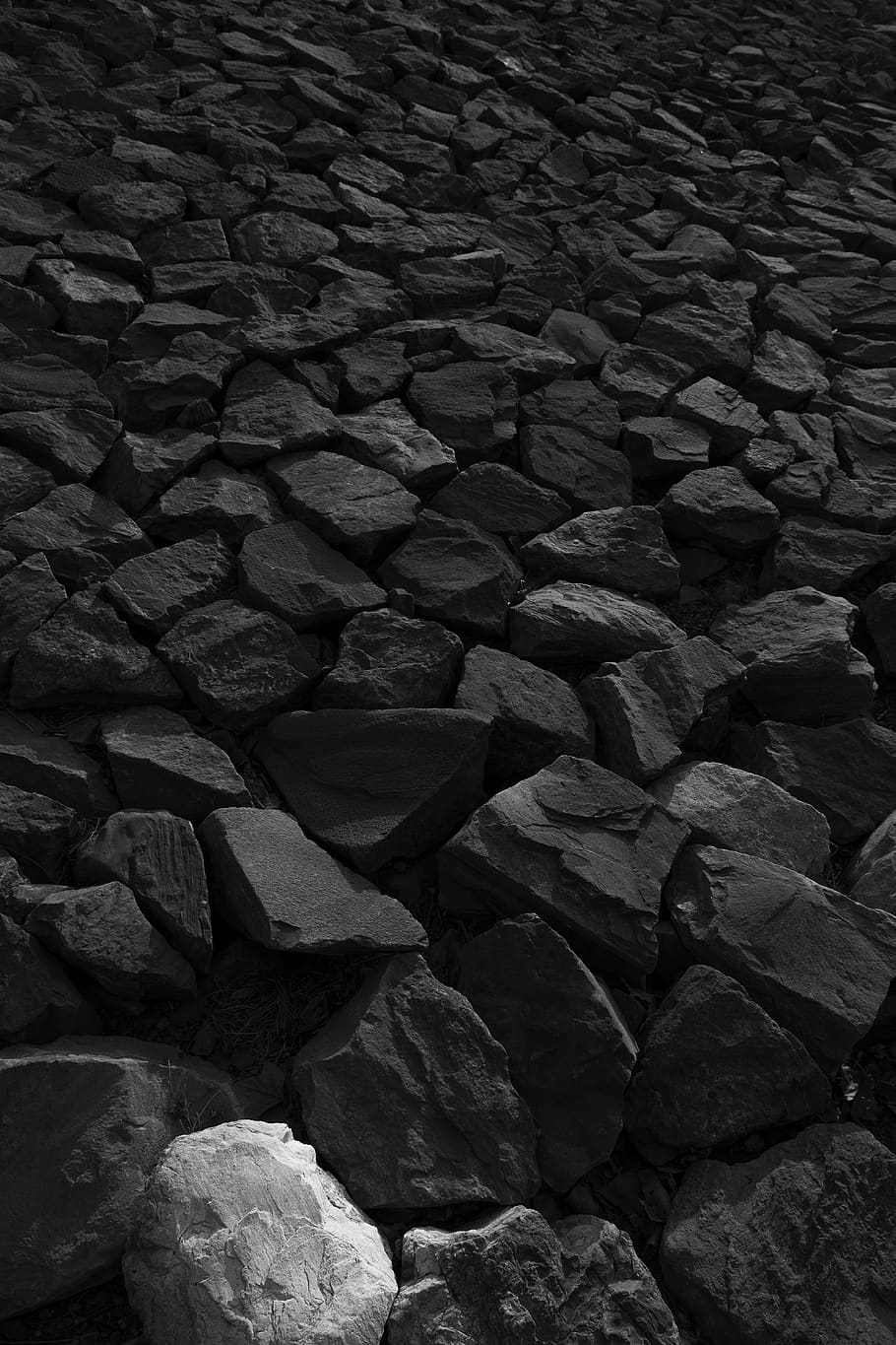 black and gray rocks, rubble, slate, beijing, china, texture, HD wallpaper