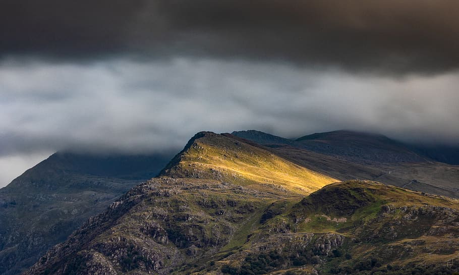 mountain under cloudy sky, outdoors, nature, mountain range, united kingdom HD wallpaper