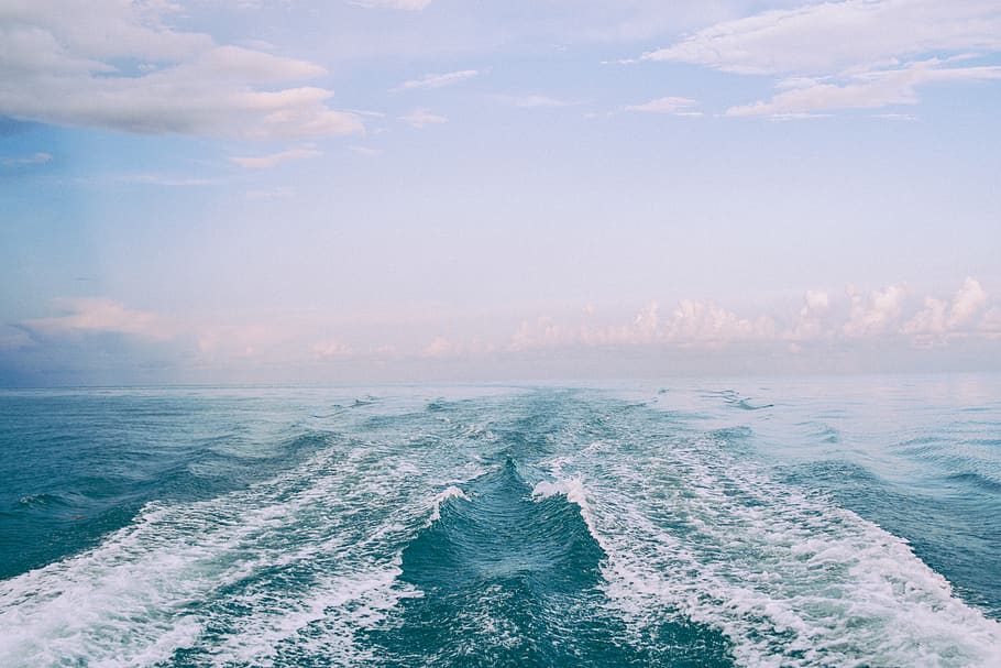 key west, united states, nature, pastel, aesthetic, waves, blue HD wallpaper