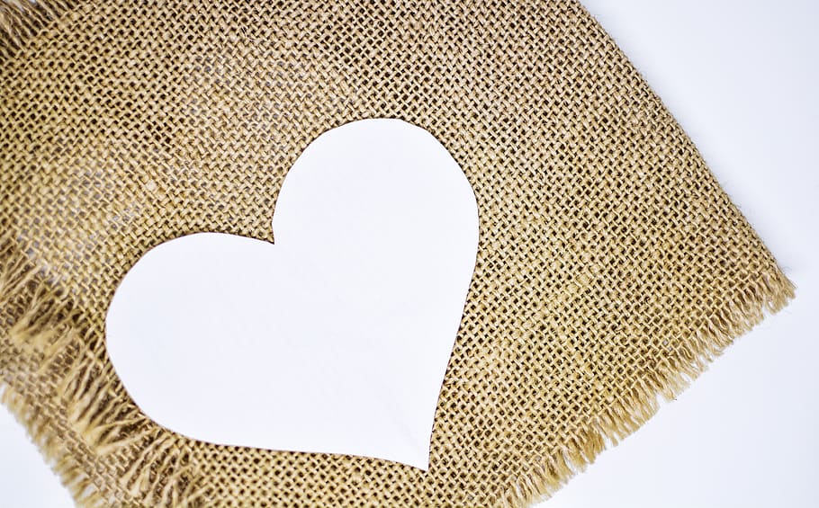 heart, background, jute, rustic, valentine, day, decoration HD wallpaper
