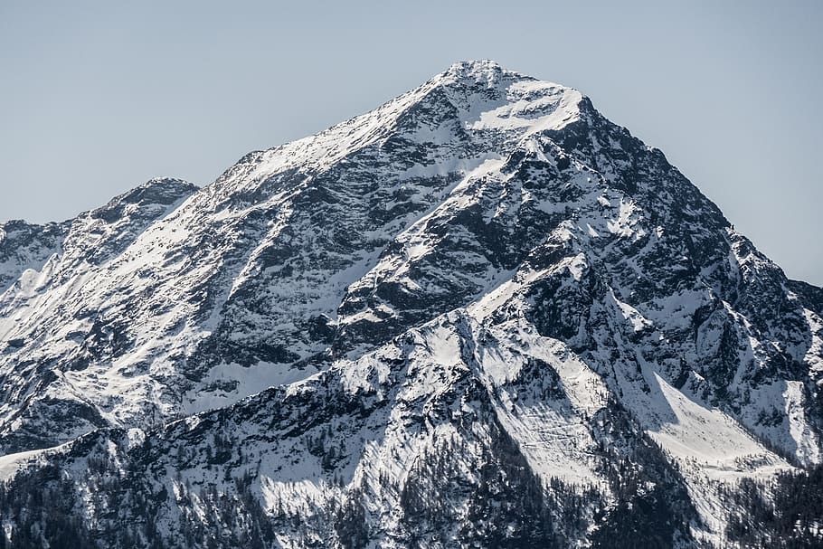mountain covered with ice during daytime, nature, mountain range HD wallpaper