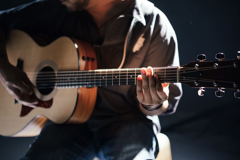 person playing guitar, musical instrument, string instrument HD wallpaper