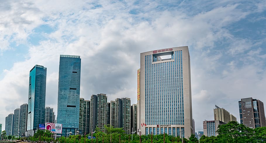 skyscraper, building, city, modern, office, guizhou guiyang, HD wallpaper