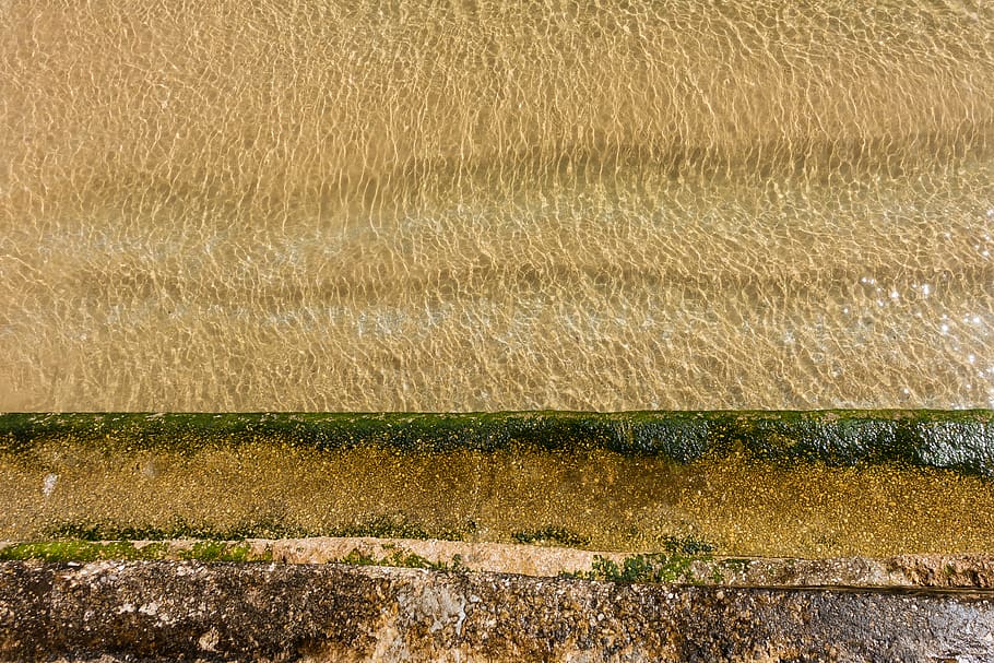 brown field, agriculture, day, nature, land, water, no people HD wallpaper