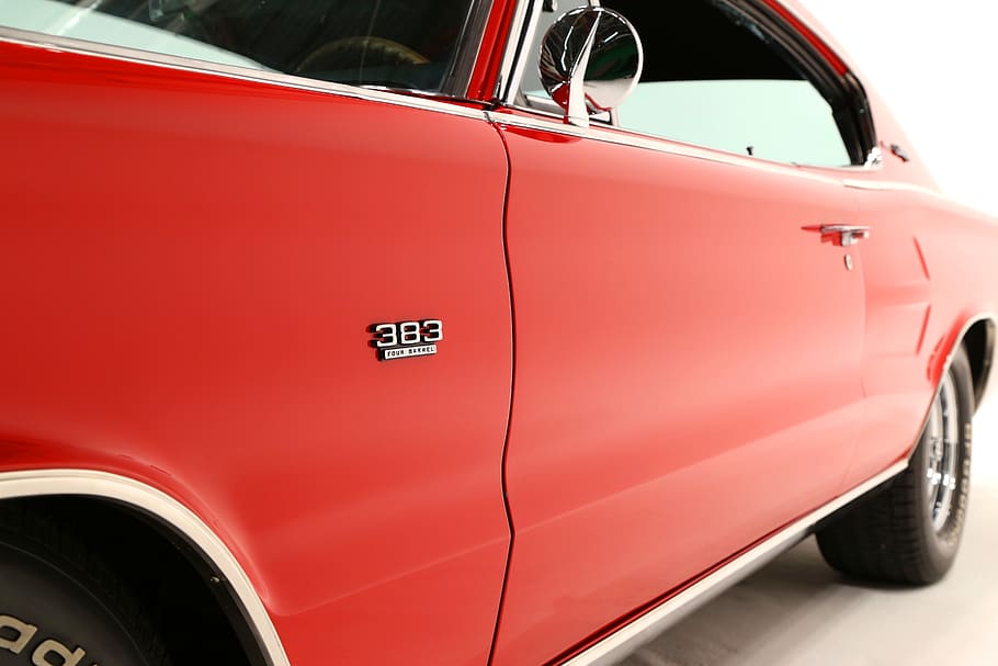 red coupe, car, automobile, sports car, vehicle, transportation HD wallpaper