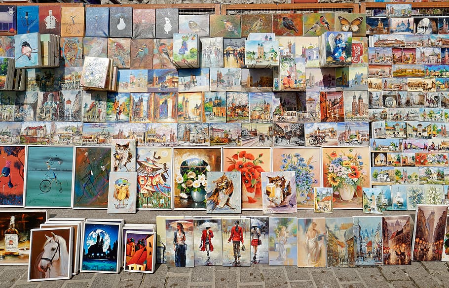 Painting Lot, art, colors, commerce, creative, daylight, design HD wallpaper