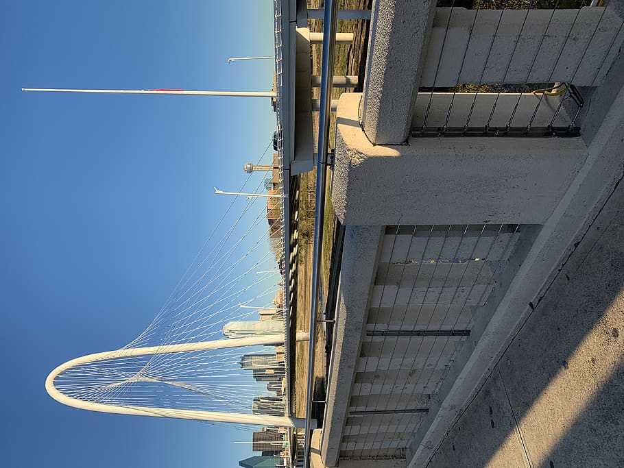 road, building, way, bridge, handrail, banister, railing, city HD wallpaper