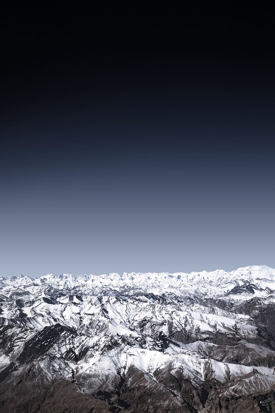 mountain covered with snow, sky, cap, peak, rock, snow mountain HD wallpaper