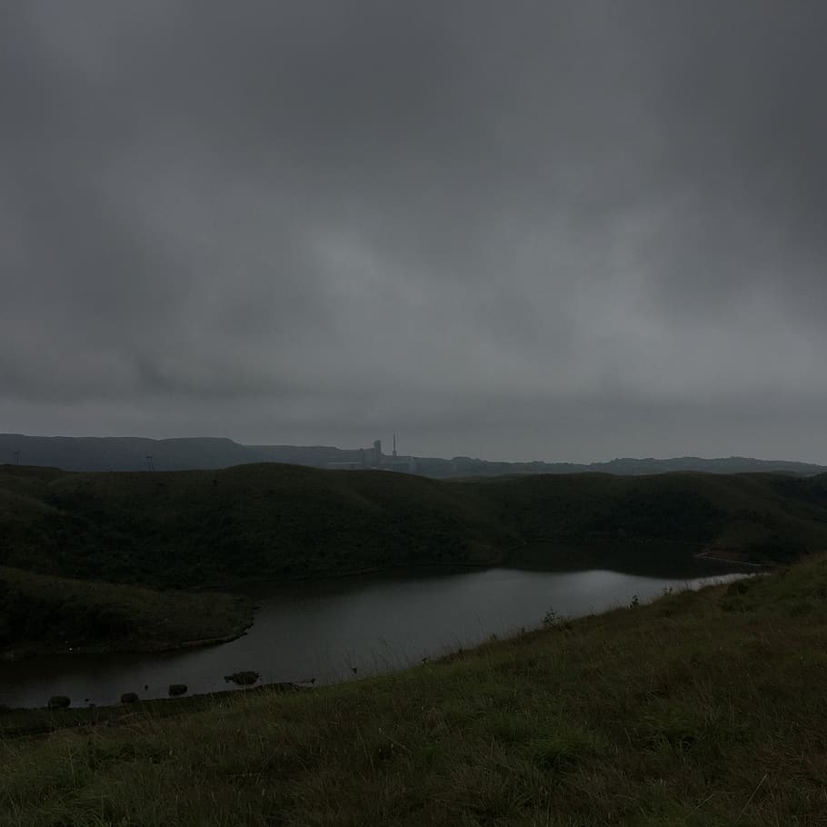 india, cherrapunjee, sohra, lake, clouds, factory, sky, water HD wallpaper
