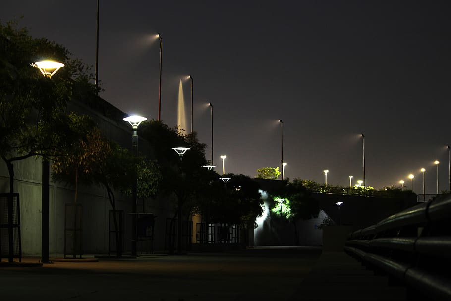 ahmedabad, india, river, riverfront, city, night, landscape, HD wallpaper