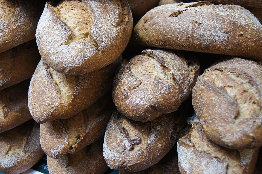 bread, market, rustic, fresh, bakery, flour, breakfast, snack HD wallpaper