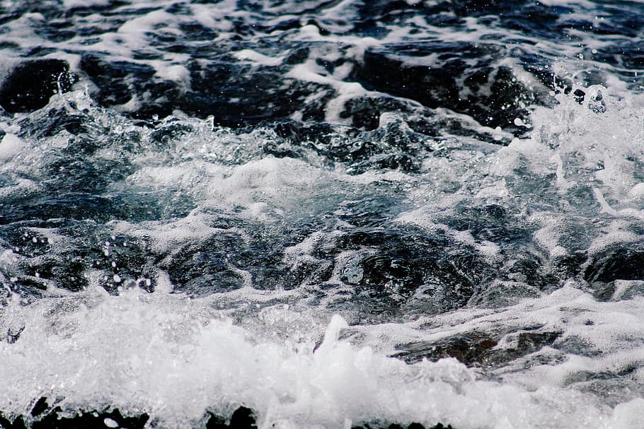 water, running, wave, flow, river, sea, blue, motion, splashing HD wallpaper