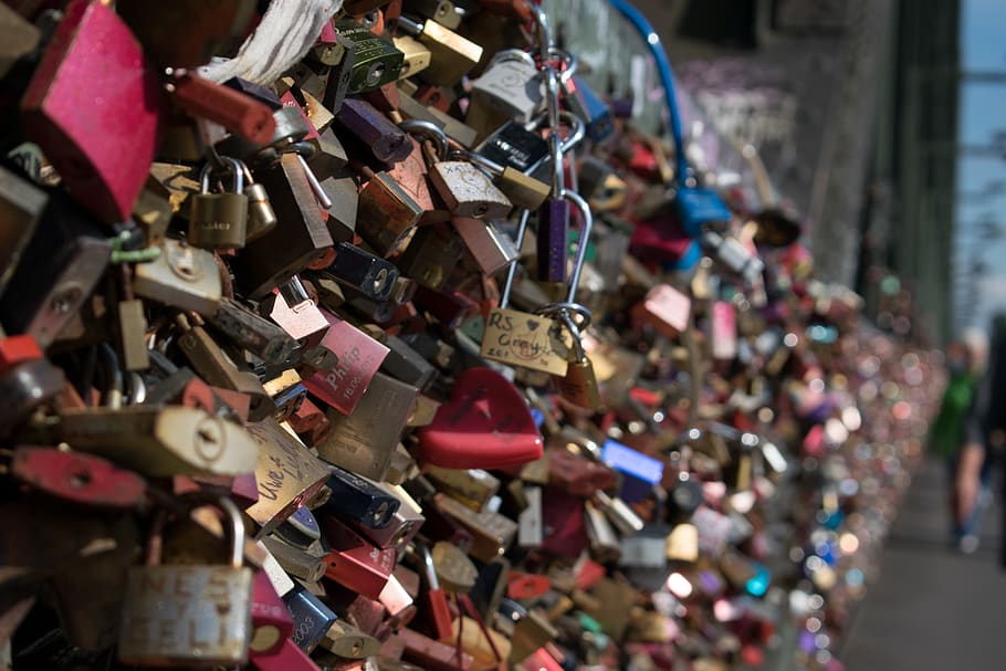 germany, cologne, keys, bridge, blur, bokeh, love, locks, padlock HD wallpaper