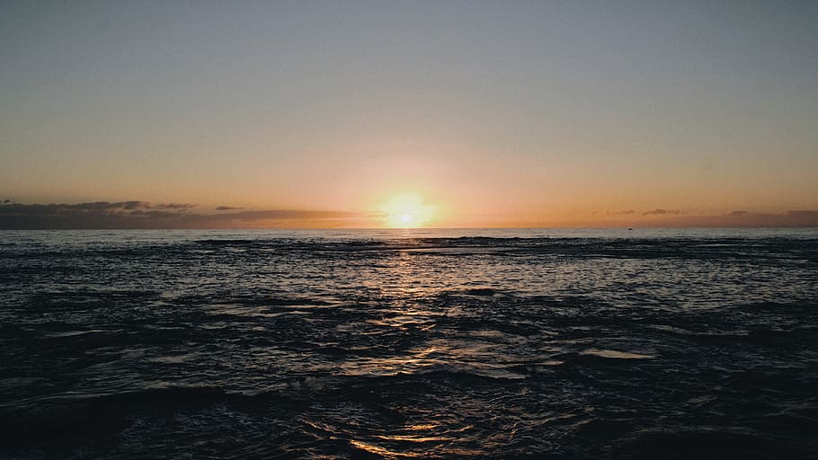 ocean, sunlight, sunset, dying light, perth, nikon, water, sky HD wallpaper