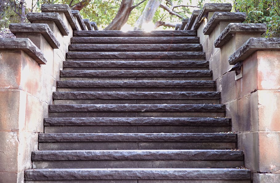 australia, blue mountains, old, sunlight, sandstone, steps HD wallpaper