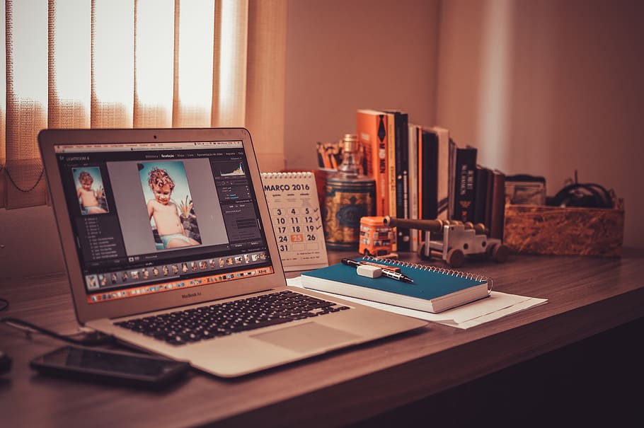 macbook, laptop, computer, technology, office, desk, creative HD wallpaper