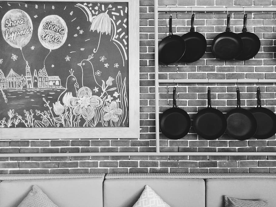 taiwan, bruce's kitchen, design, wall, restaurant, trip, painting HD wallpaper