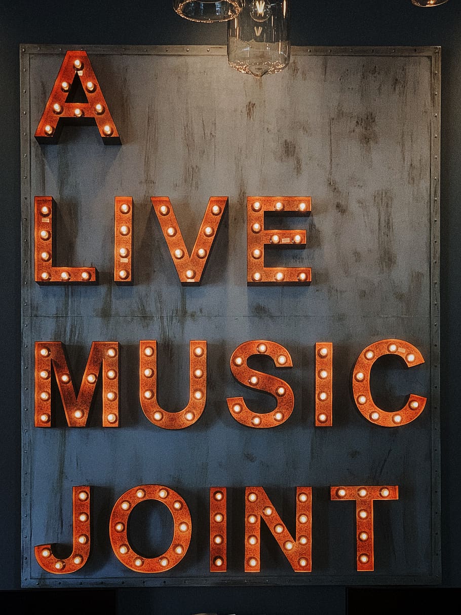 HD wallpaper: a live music joint, text, communication, western script, capital letter - Wallpaper Flare