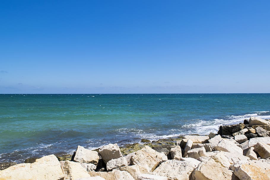 italy, torre canne, sea, water, beauty in nature, horizon over water HD wallpaper