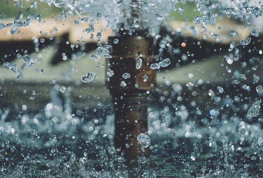 Photo of Water Drops, blurred background, clear, close-up, cold HD wallpaper