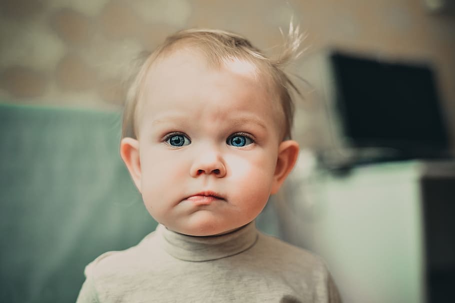 selective focus photography of baby, kid, portrait, face, child HD wallpaper