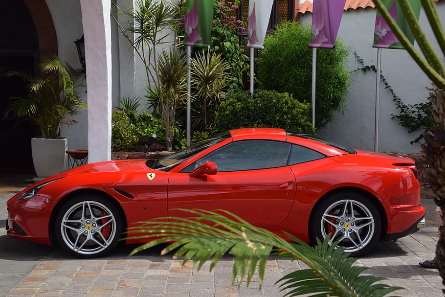 ferrari, red, wheels, ps, racing car, auto, vehicle, sports car HD wallpaper
