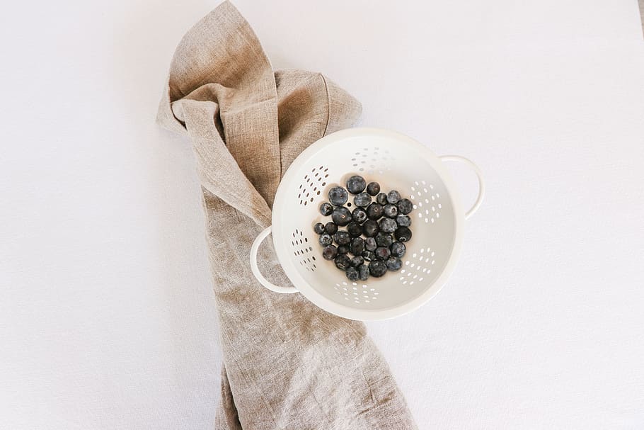 round white colander with blackberries, plant, food, fruit, produce HD wallpaper