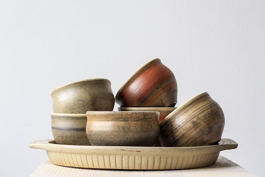 assorted-color cup lot, bowl, pottery, soup bowl, art, porcelain, HD wallpaper
