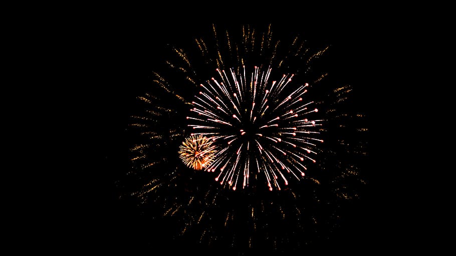 firework display at nighttime, nature, outdoors, fireworks, new year HD wallpaper
