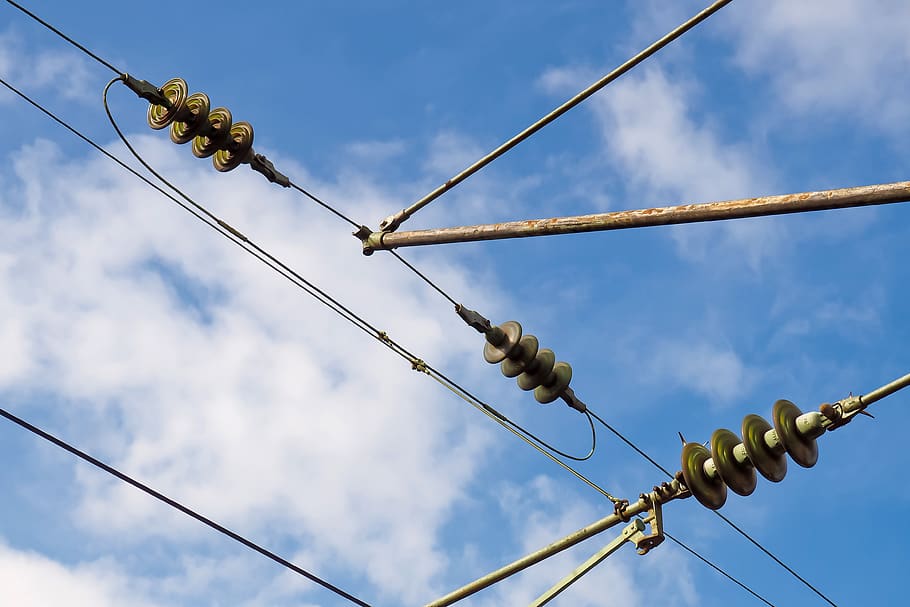 catenary, current, energy, high voltage, power line, electricity HD wallpaper
