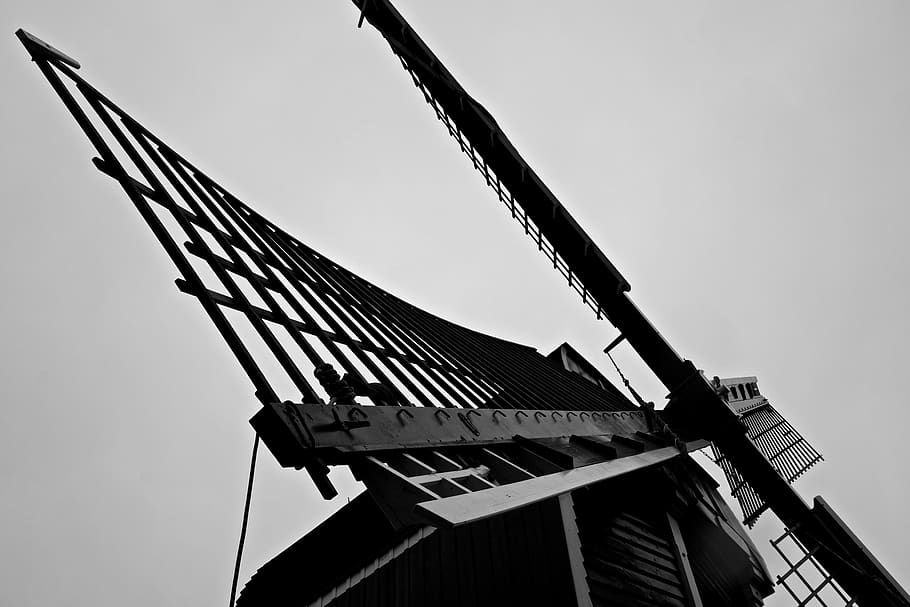 leiden, the netherlands, windmill, sky, low angle view, architecture HD wallpaper