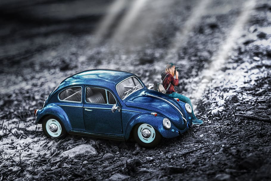 miniature, car, toy, vehicle, photography, remix, outdoor, mixing, HD wallpaper