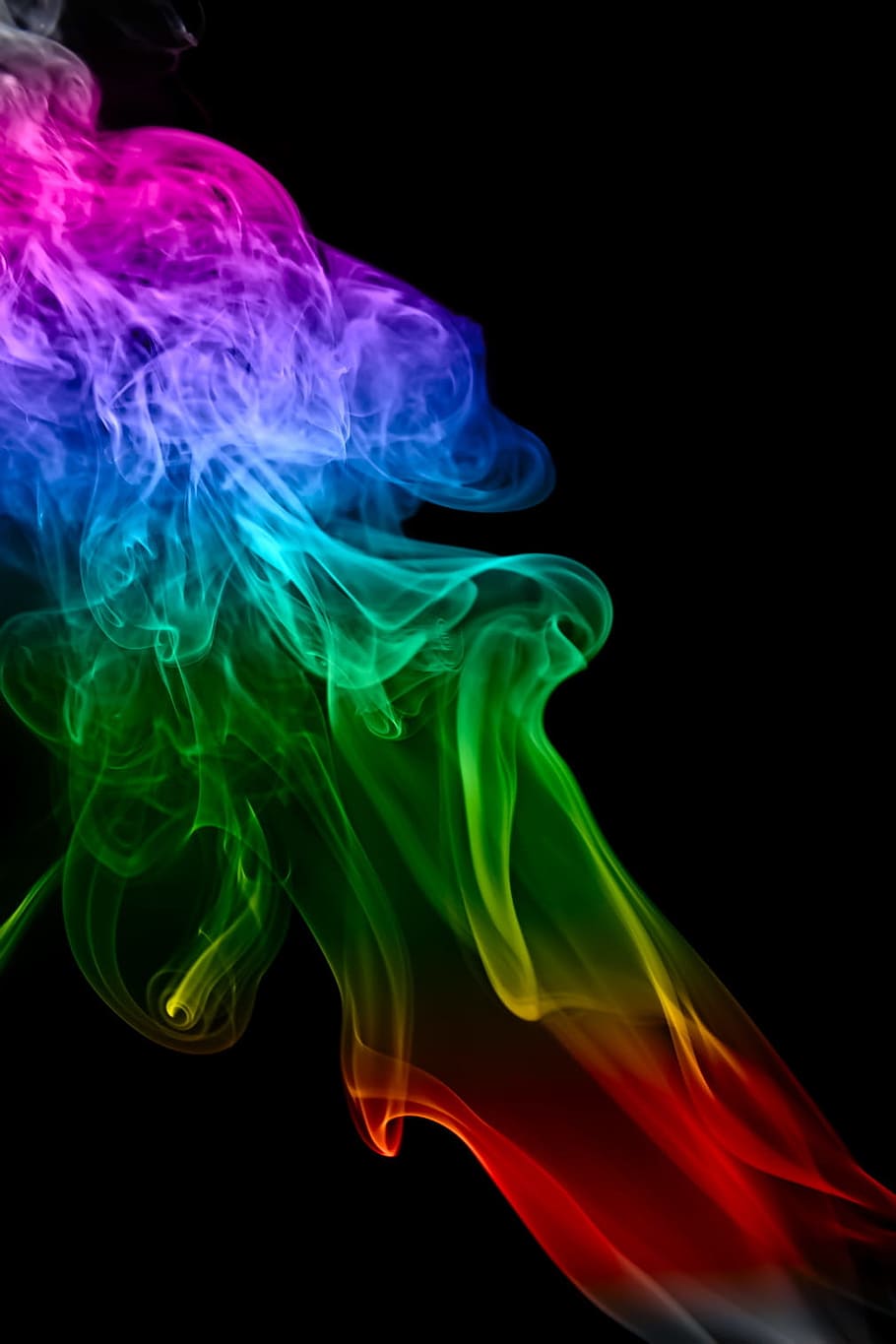 red, background, smoke, isolated, black, smooth, shape, abstract HD wallpaper