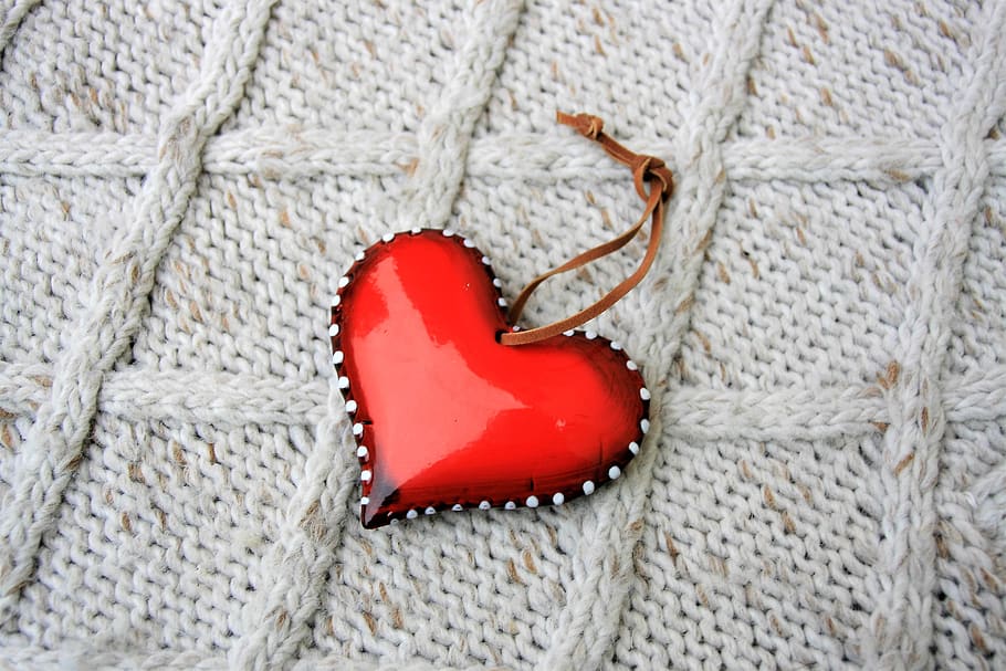 red, heart, wool, textile, craft, art and craft, no people HD wallpaper