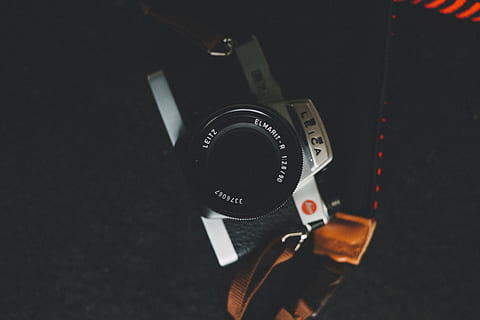 Gray and Black Leica Dslr Camera on Black Surface, background HD wallpaper